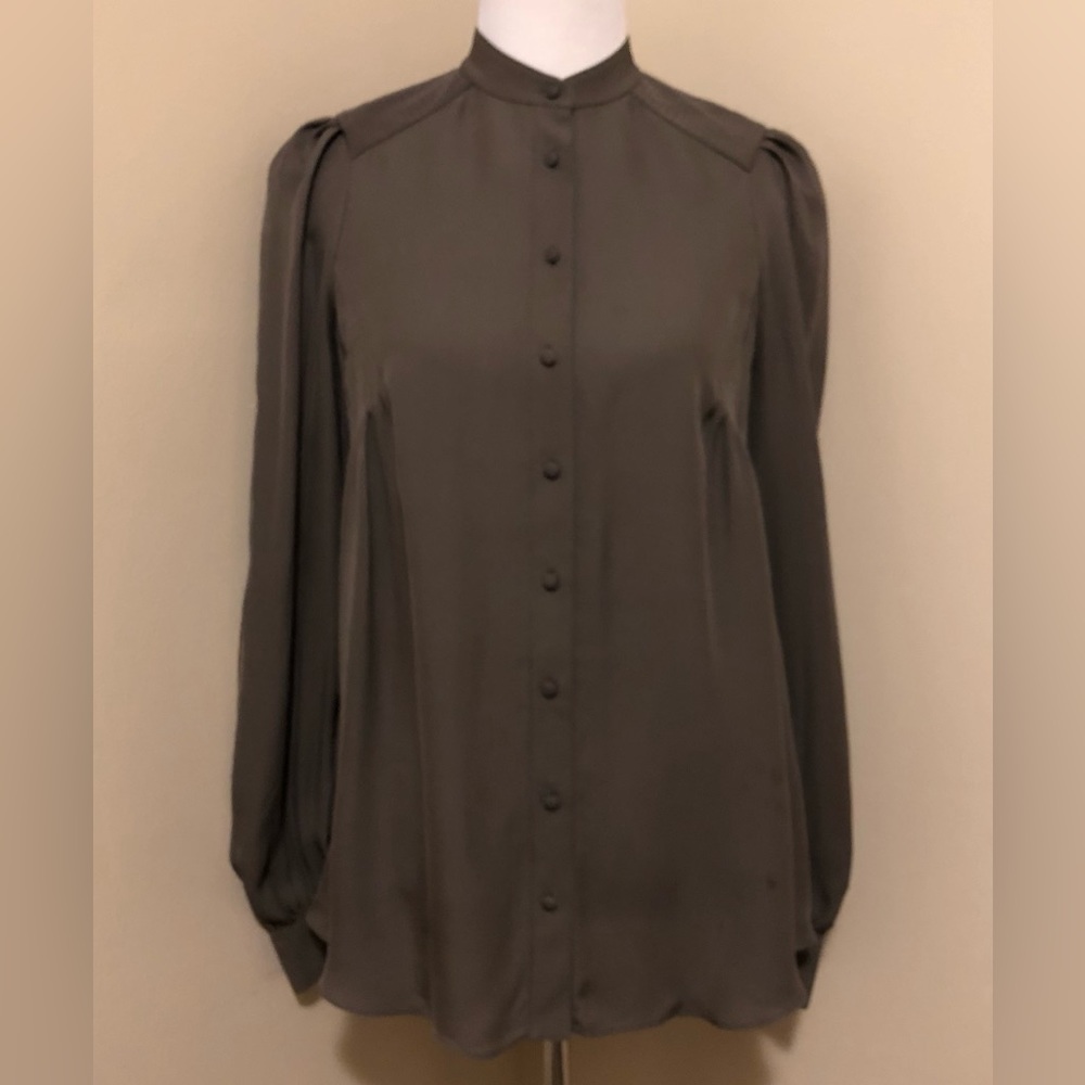 Alexander Wang 100% Silk Button Up Long Sleeve Bl… - image 1